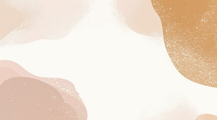 Abstract shapes in neutral colors with speckled texture creating a soft and calming background.