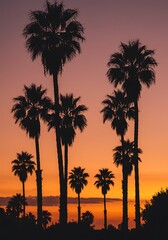 Sunset Silhouette Serenade AI Generated