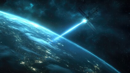 Satellite beams a powerful laser from space toward Earth