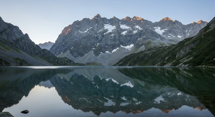 Mountain Reflects in Tranquil Lake