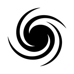 Black and white swirling vortex pattern creates a sense of motion and energy