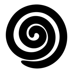 Simple monochromatic spiral design in black and white, evoking hypnotic motion and growth