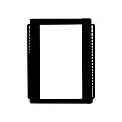 Abstract Black Rectangular Frame with Side Markings and White Interior Space