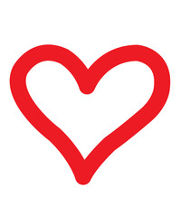 Heart clip art design on plain white transparent isolated background for card, shirt, hoodie, sweatshirt, apparel, tag, mug, icon, poster or badge