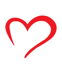 Heart clip art design on plain white transparent isolated background for card, shirt, hoodie, sweatshirt, apparel, tag, mug, icon, poster or badge