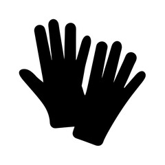 Protective Handwear Depicting Gloves in Black Silhouette against a White Backdrop
