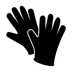 Protective gloves for gardening or cleaning in black silhouette design