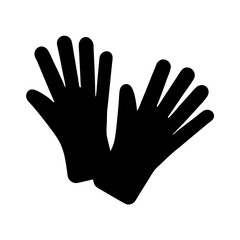 Obraz premium Simple silhouette of two gloves, suggesting warmth, protection, and readiness