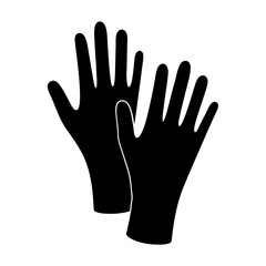 Obraz premium A Pair of Simple Protective Gloves in Black Silhouette on White Background
