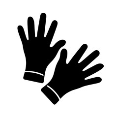 Pair of Black Gloves, Protective Gear, Isolated, Safety Equipment Icon