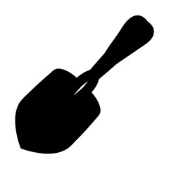 Silhouette of a gardening trowel, an essential tool for planting flowers