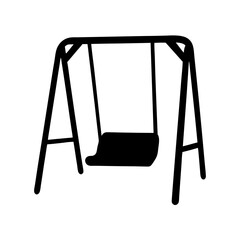 Silhouette of a playground swing set for children in a park