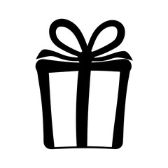 Stylized drawing of a present with a bow suitable for Christmas or birthdays