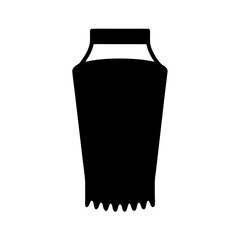 Abstract Black Vase Silhouette with Unique Bottom and Handle Design