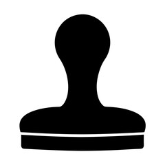 Black silhouette rubber stamp with a round handle and rectangular base