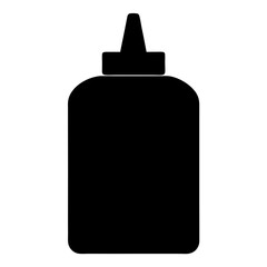 Simple Black Silhouette of a Dispenser Bottle with Pointed Nozzle and Cap