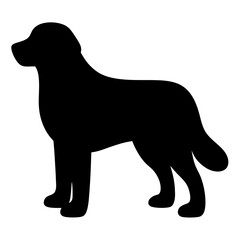Silhouette of a large breed dog standing, showcasing its strong build