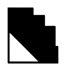 Abstract representation of a staircase with a triangular cut out design element