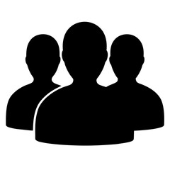 Silhouette of three people representing teamwork, collaboration, or social interaction.