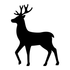 Elegant Black Silhouette of a Majestic Deer Standing Proudly on Display