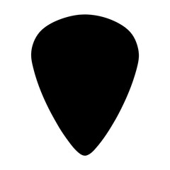 Black guitar pick shape, musicians playing equipment with smooth rounded edges