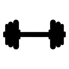 Black silhouette of a dumbbell, illustrating weightlifting and exercise equipment