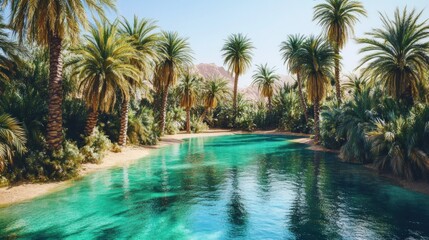 Fototapeta premium Tropical oasis pool scene