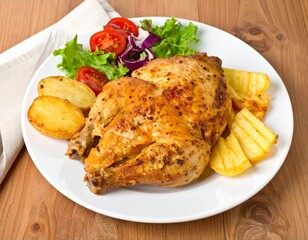 Spicy grilled chicken tikka and traditional sajji served with aromatic spices and vibrant garnishes &mdash; a South Asian culinary delight.