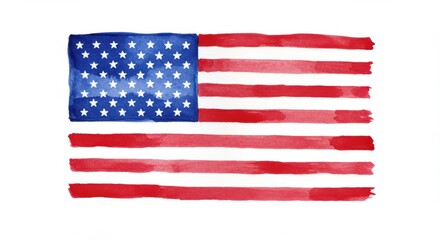 Watercolor american flag design