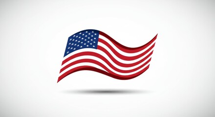 Waving american flag illustration