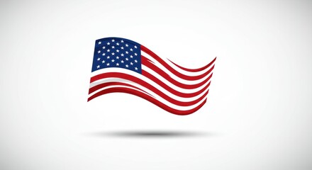 Waving american flag illustration
