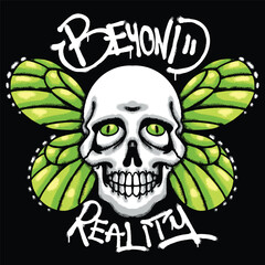 Skull Butterfly Urban Streetwear Art