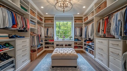 Spacious, well-organized walk-in closet