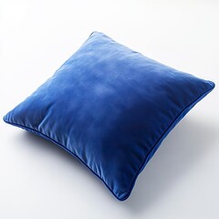 Photo of blue cushion Isolated on white background