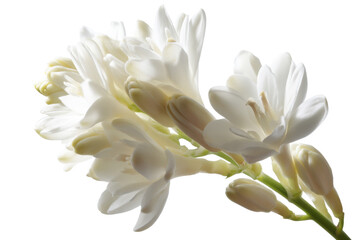 Elegant White Tuberose Flowers Close-Up Photography