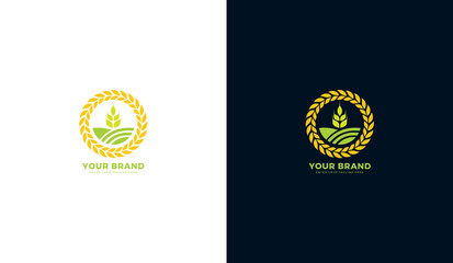 Wheat plant logo. Wheat icon