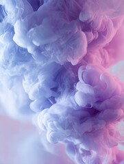 Ethereal Swirls of Colorful Smoke in Shades of Blue and Purple Creating a Dreamlike Atmosphere with a Soft and Abstract Aesthetic