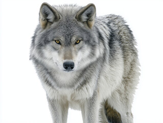 Majestic Gray Wolf in Winter Landscape
