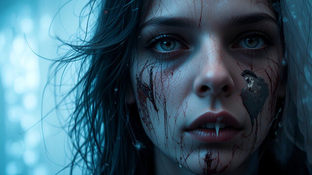 Distorted and Exaggerated Physiognomy with a Sense of Wrongness in Haunting Chiaroscuro Lighting