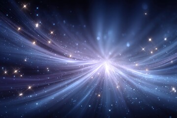Fototapeta premium A mesmerizing blue cosmic burst of energy and starlight, creating a stunning and ethereal galaxy effect with bright, glowing celestial bodies and flowing light trails.