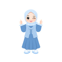 Cute hijab girl ok hand gesture