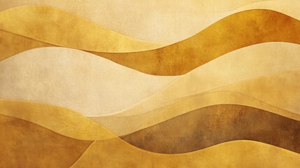 Abstract golden waves create a warm, textured background for design and artistic use
