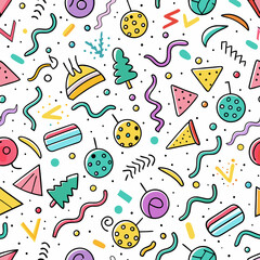 Vibrant, playful pattern with whimsical shapes
