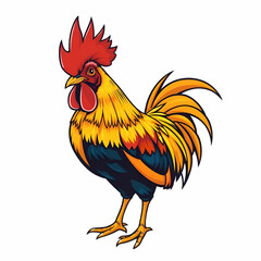 Fototapeta premium colorful rooster in the dark and white background colorful rooster in the dark and white background