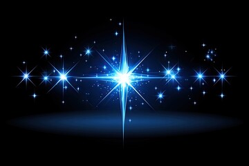 Naklejka premium Sparkling Starburst on Dark Background