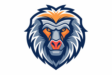 Fototapeta premium baboon head logo vector on white background