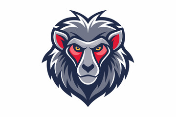 baboon head logo vector on white background
