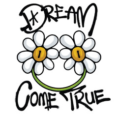 Daisy Flowers with smile Urban Streetwear Art