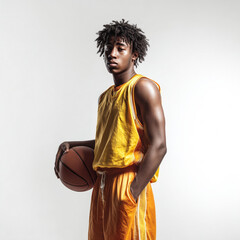 Focused Basketball Player in Action