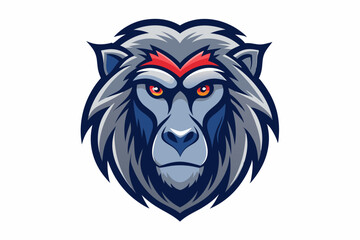 baboon head logo vector on white background
